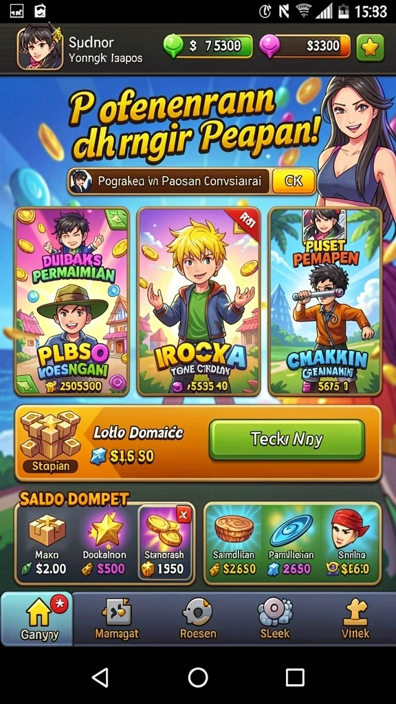 bobatoto - Screenshot memperlihatkan variasi permainan yang ditawarkan.